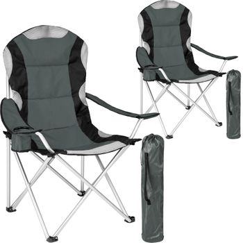 2 Sillas De Camping Acolchadas - Gris