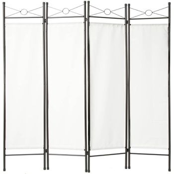 HOMCOM Biombo Separador de Ambientes Plegable con 2 Estantes de Madera de  Pino y Fibra de Papel 181x180 cm Blanco