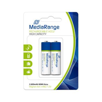 Mediarange Pilas Recargables Aa Hr6 2600mah Pack 2 Uds