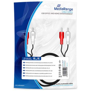 Mediarange - Cable De Audio Rca (phono) 2.5 Mts