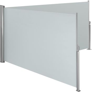 Toldo Lateral Doble Extensible De Aluminio - 160 X 600 Cm, Gris