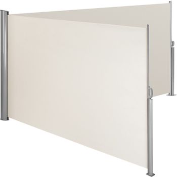 Toldo Lateral Doble Extensible De Aluminio - 160 X 600 Cm, Beige