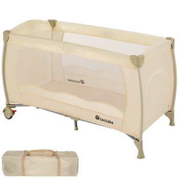 Cuna De Viaje Plegable 126 X 65 X 80 Cm Con Bolsa De Transporte - Beige