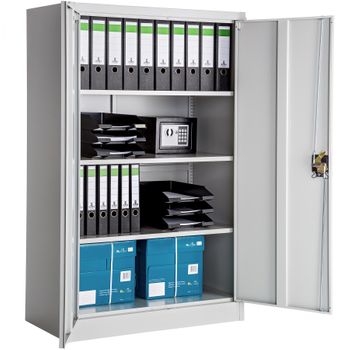 Armario Archivador Con Cierre De Seguridad Y 4 Alturas 140x90x40cm - Gris