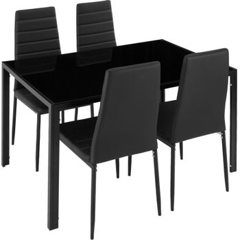 Conjunto De Mesa Y 4 Sillas De Comedor Berlín - Negro