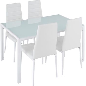 Conjunto De Mesa Y 4 Sillas De Comedor Berlín - Blanco