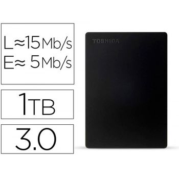 Disco Duro Externo Toshiba Canvio Slim Hdd 2,50\\\" 5.000 Mbit/s Usb 3.0 1 Tb Color Negro