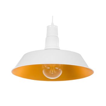 Lámpara De Techo De Aluminio Blanco Amarillo Pantalla Redonda 1 Luz Moderno Cocina Sala De Estar Bayou - Blanco