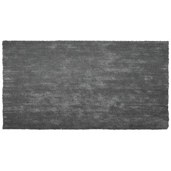 Alfombra De Pelo Largo Gris Oscuro 80 X 150 Cm Rectangular Moderna Demre - Gris