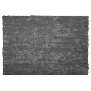 Alfombra De Pelo Largo Gris Oscuro 140 X 200 Cm Rectangular Moderna Demre - Gris