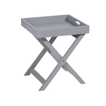 Mesa Auxiliar Gris Bandeja Extraíble Plegable Diseño Escandinavo Chester - Gris