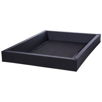 Bastidor De Espuma Estructura Cama De Agua Doble Dormitorio Negro 180 X 200 X 20 Cm Simple - Negro