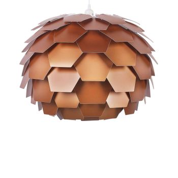 Lámpara De Techo Moderna Con Diseño Floral Pantalla Geométrica Cobriza Grande Segre - Cobrizo