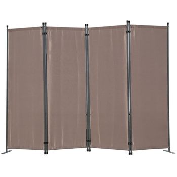Biombo Plegable Separador De 4 Paneles, Decoración Elegante, 225x165 Cm (marrón)