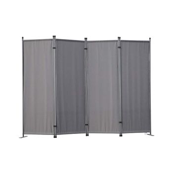 Biombo Plegable Separador De 4 Paneles, Decoración Elegante, 225x165 Cm (gris)