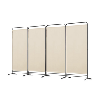 Angel Living Biombo De 4 Paneles, Decoración Elegante, Separador De Ambientes Plegable, Divisor De Habitaciones, 324 X 180 Cm (beige, 1)