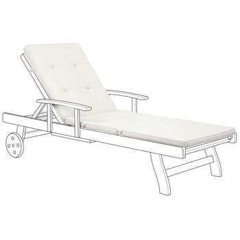 Cojín Para Tumbona De Jardín Blanco Crema Asiento Respaldo Comodidad Descanso Toscana/java - Blanco