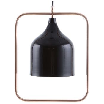 Lámpara De Techo De Metal Negro 121 Cm Colgante Estructura De Cobre Industrial Mavone - Negro