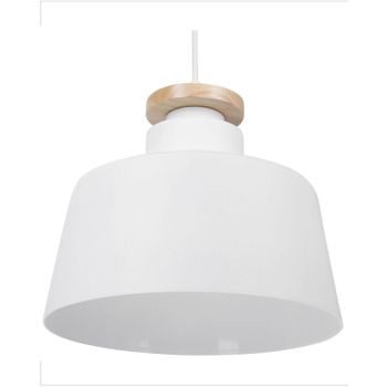 Lámpara Colgante Blanca Con Pantalla Geométrica De Tambor De Aluminio Blanco De Diseño Moderno Danube - Blanco