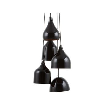 Lámpara De Techo 5 Luces De Metal Negro Moderna Decoración Interior Exterior Savio - Negro