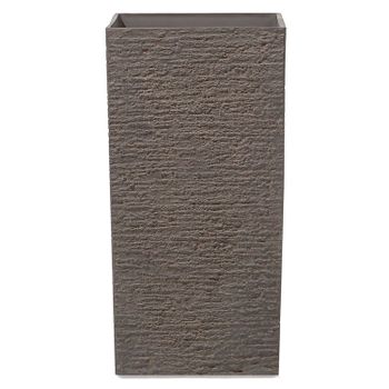 Maceta De Piedra Marrón Alta 35 X 35 X 70 Cm Para Interior Y Exterior Gaza - Marrón