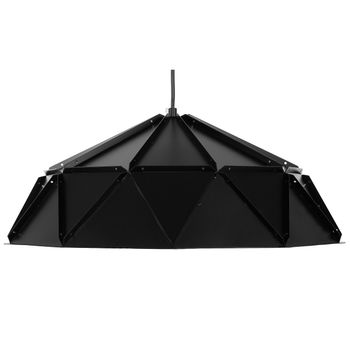 Lámpara Colgante De Metal Negro 120 Cm Forma Calada Geométrica Pantalla Moderna Senia - Negro