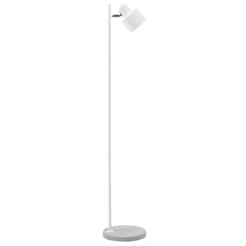 Lámpara De Pie De Metal Blanco 149 Cm Con Base De Hormigón Pantalla Ajustable Corbones - Blanco