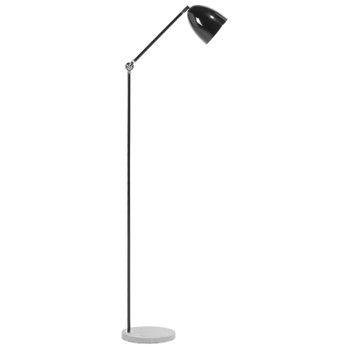 Lámpara De Pie De Metal Negro 165 Cm Base De Hormigón Pantalla Ajustable Con Brazo Oscilante Chanza - Negro