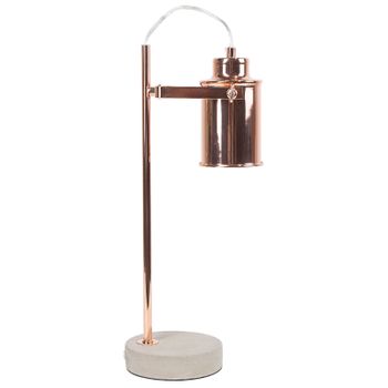 Lámpara De Mesa De Metal Cobre 37 Cm Pantalla Ajustable Base De Hormigón Moderna Mundaka - Cobrizo