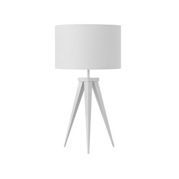 Lámpara De Mesa De Metal Blanco 55 Cm Trípode Pantalla De Tambor Stiletto - Blanco