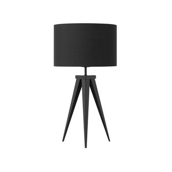 Lámpara De Mesa De Metal Negro 55 Cm Trípode Pantalla De Tambor Stiletto - Negro