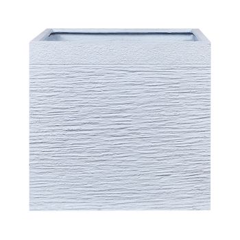 Maceta Blanca Sólida De Fibra De Arcilla Cuadrada 50 X 50 X 46 Cm Resistentes A Los Rayos Uv Paros - Blanco