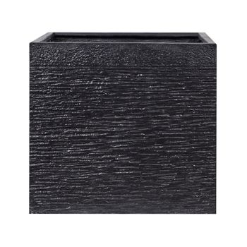 Maceta Negra Sólida De Fibra De Arcilla Cuadrada 50 X 50 X 46 Cm Resistentes A Los Rayos Uv Paros - Negro