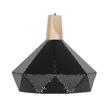 Lámpara Colgante Con Pantalla De Metal Geométrico Industrial Negro Sala De Estar Somme - Negro