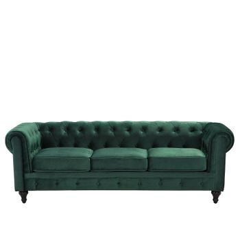 Sofá De Terciopelo Verde Chesterfield