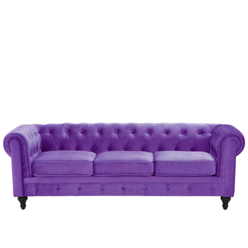 Sofá De Terciopelo Violeta Chesterfield