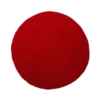 Alfombra De Pelo Largo Roja 140 Cm Redonda Moderna Demre - Rojo