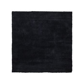 Alfombra De Pelo Largo Negra 200 X 200 Cm Moderna Cuadrada Demre - Negro