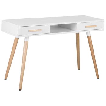 Mesa Escritorio Oficina Estructura Metálica Negra 75x160x80cm Blanco  Ofilike con Ofertas en Carrefour