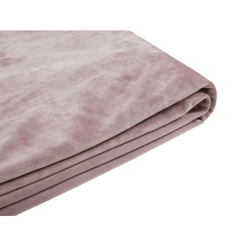 Funda Reemplazable En Terciopelo Rosa Para Cama 160 X 200 Cm Desmontable Lavable Fitou - Rosa