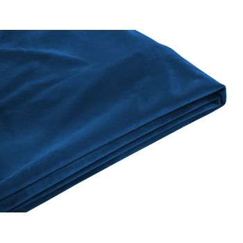 Funda Reemplazable En Terciopelo Azul Oscuro Para Cama 180 X 200 Cm Desmontable Lavable Fitou - Azul