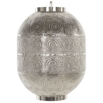 Lámpara Colgante De Metal Plateado 33 Cm Estilo Oriental Marroquí Maringa - Plateado