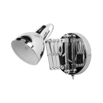 Lámpara De Pared De Metal Plateado Aplique Brazo Ajustable Orientable Harrington - Plateado
