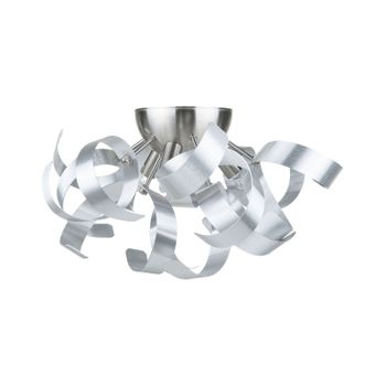 Lámpara De Pared De Metal Plateado Cintas De Aluminio Estilo Industrial Moderno Icana - Plateado