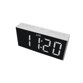 Radioreloj Despertador Led Blanco Aic 48xxl