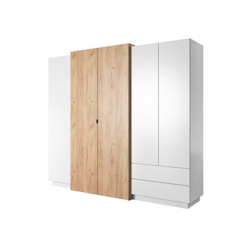 Armario De Tres Puertas 3d B230 230x52x202 Blanco & Crema