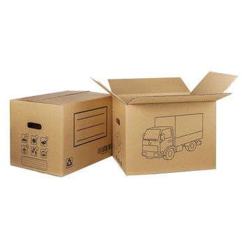 Pack 10 Unids - Caja Carton Mudanza Asa Troquel. 40x30x30cm - Neoferr