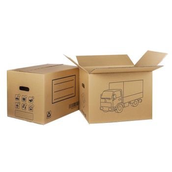 Pack 10 Unids - Caja Carton Mudanza Asa Troquel. 60x40x40cm - Neoferr