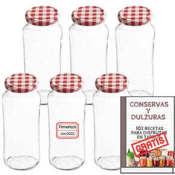 6 Tarros Pequeños de Cristal de 140 ml con Tapa de Rosca + Ebook de 102  Recetas, Awiku, Correos Market