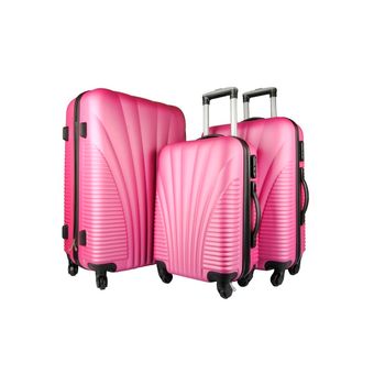 3 Maletas Fucsia 4 Ruedas Giratorias ¡envio Gratis!